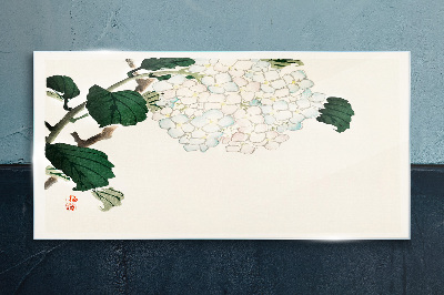 Glas foto Bloemstuk met bladeren