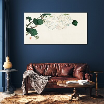 Glas foto Bloemstuk met bladeren