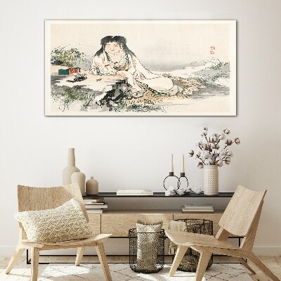 Glas foto Vrede aan de rivier