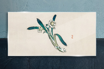 Schilderij op glas Bloemen in de wind