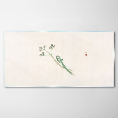 Glas foto Delicate takjes op een witte achtergrond