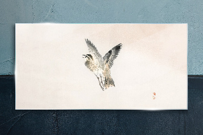 Schilderij op glas Vogelvlucht in delicate kleuren