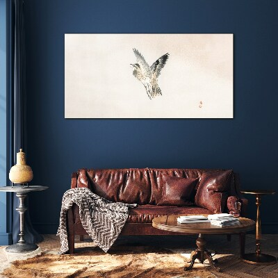 Schilderij op glas Vogelvlucht in delicate kleuren