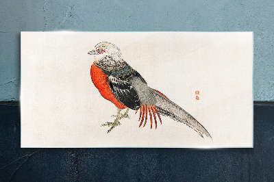 Schilderij op glas Een levende vogel in de kleuren van de natuur