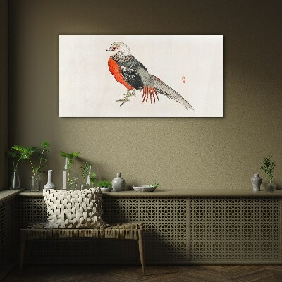 Schilderij op glas Een levende vogel in de kleuren van de natuur