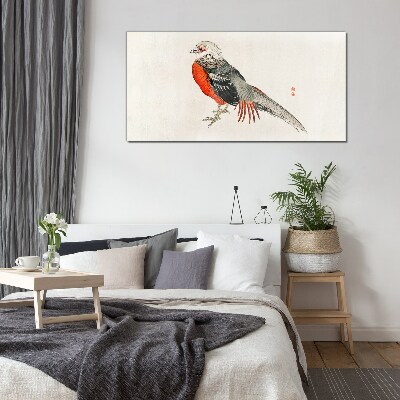 Schilderij op glas Een levende vogel in de kleuren van de natuur