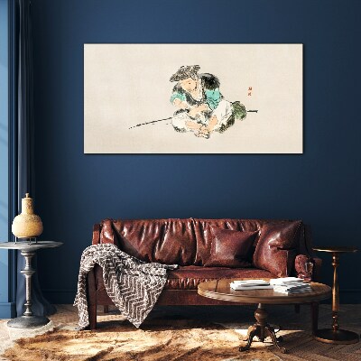 Foto op glas Jeugd met een kat