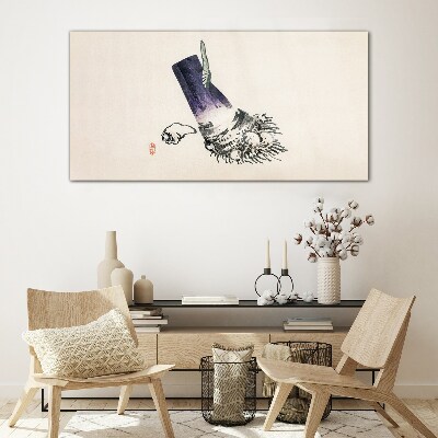 Schilderij op glas Een hand met een borstel en een schelp