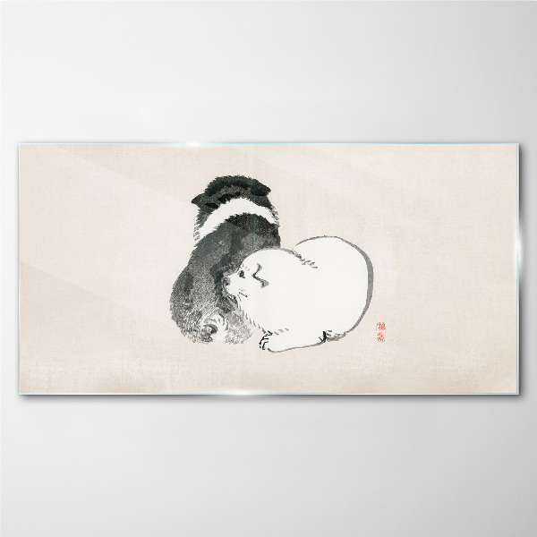 Foto op glas De vriendelijke blik van honden