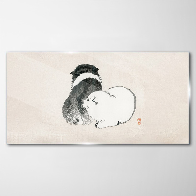 Foto op glas De vriendelijke blik van honden