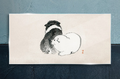 Foto op glas De vriendelijke blik van honden