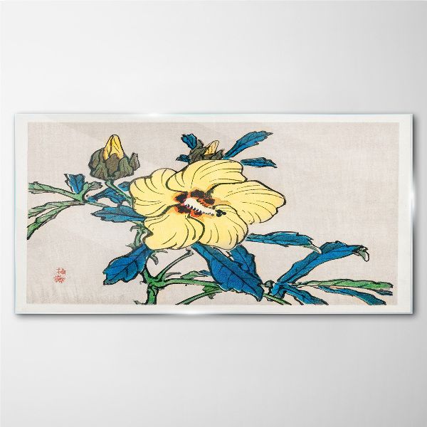 Foto op glas Japanse stijl bloemstuk