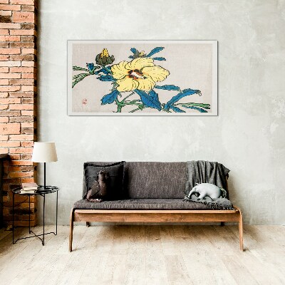 Foto op glas Japanse stijl bloemstuk