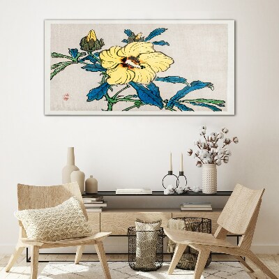 Foto op glas Japanse stijl bloemstuk