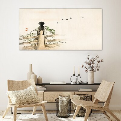 Glas foto Vrede onder de vogels