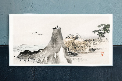 Schilderij op glas Een vredig kustlandschap