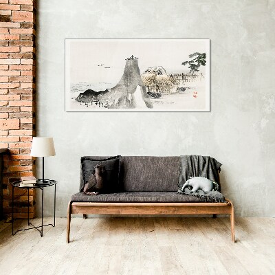 Schilderij op glas Een vredig kustlandschap