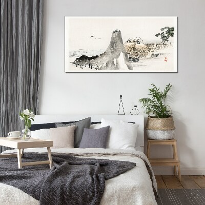 Schilderij op glas Een vredig kustlandschap