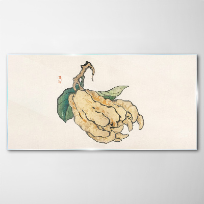 Foto op glas Citroenboom op een witte achtergrond