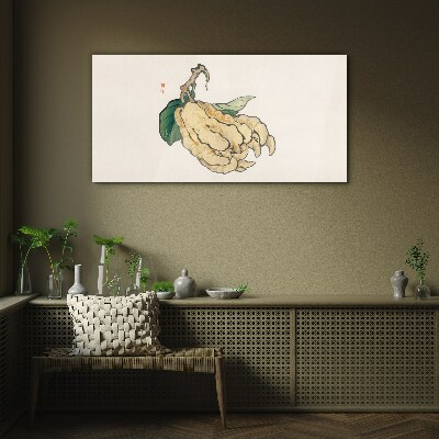 Foto op glas Citroenboom op een witte achtergrond