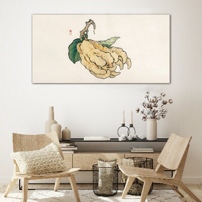 Foto op glas Citroenboom op een witte achtergrond