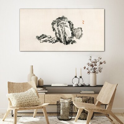 Schilderij op glas Landschap in zwart-wit