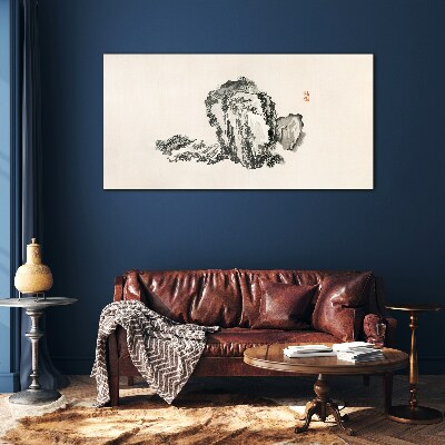 Schilderij op glas Landschap in zwart-wit