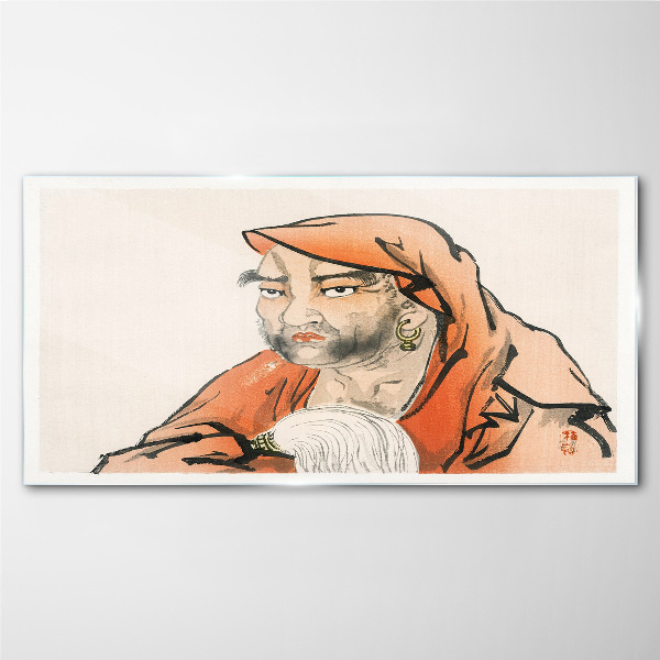 Schilderij op glas Portret van een vrouw in traditionele klederdracht