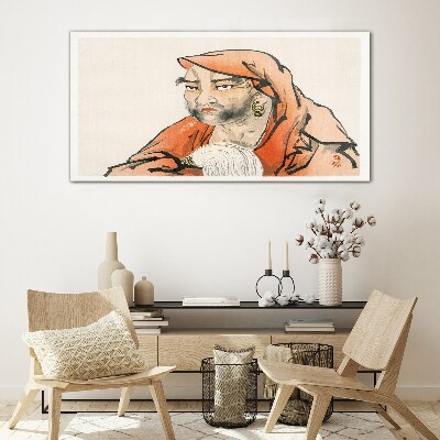 Schilderij op glas Portret van een vrouw in traditionele klederdracht