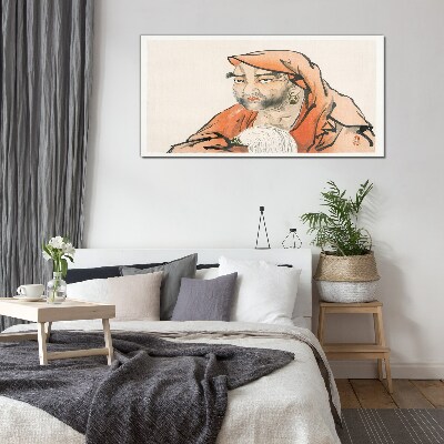 Schilderij op glas Portret van een vrouw in traditionele klederdracht