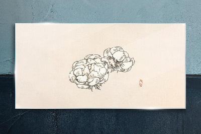 Foto op glas Bloemen op een lichte achtergrond