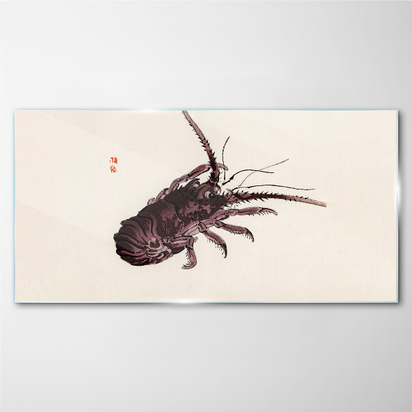 Schilderij op glas De elegantie van garnalen