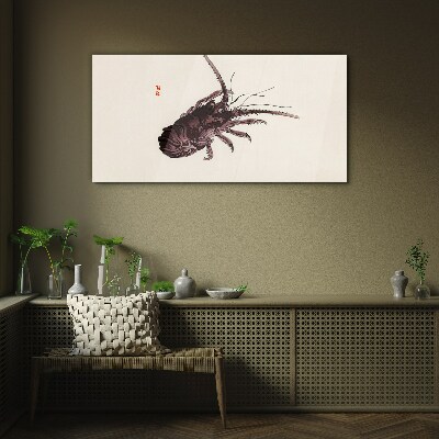 Schilderij op glas De elegantie van garnalen