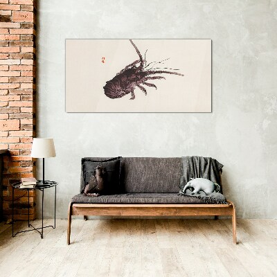 Schilderij op glas De elegantie van garnalen