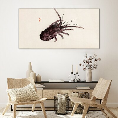 Schilderij op glas De elegantie van garnalen