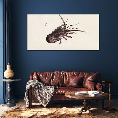 Schilderij op glas De elegantie van garnalen