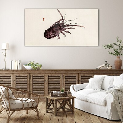 Schilderij op glas De elegantie van garnalen