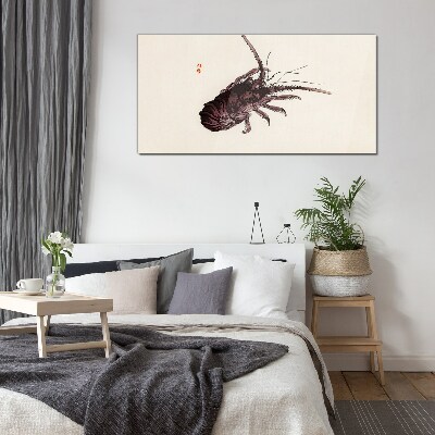 Schilderij op glas De elegantie van garnalen