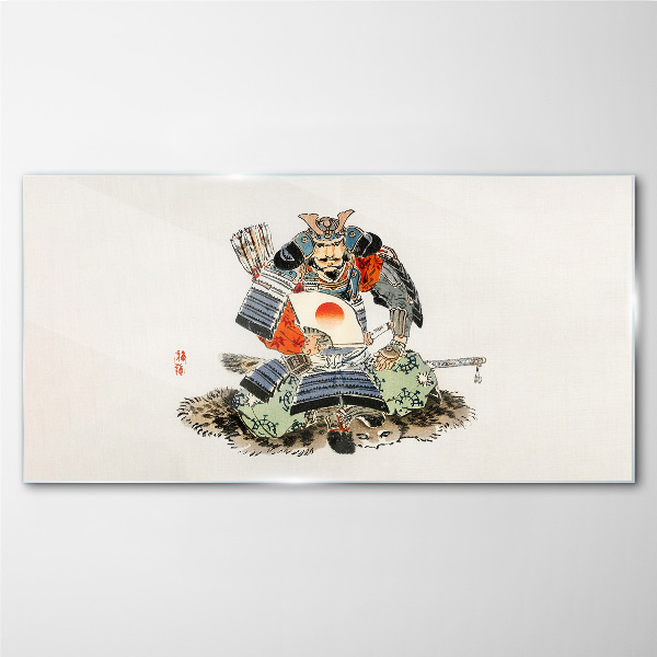 Schilderij op glas Samoerai in traditioneel kostuum