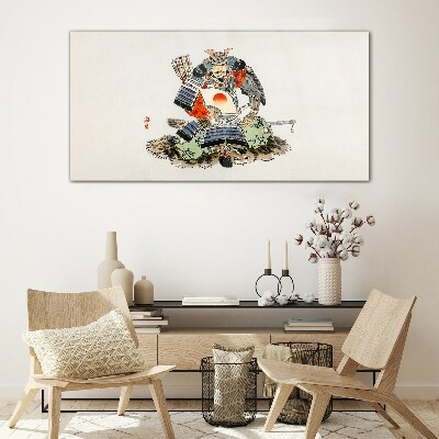 Schilderij op glas Samoerai in traditioneel kostuum