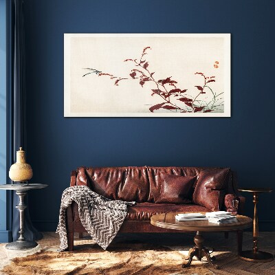 Foto op glas Slanke takken met een libel