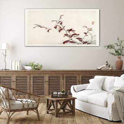 Foto op glas Slanke takken met een libel