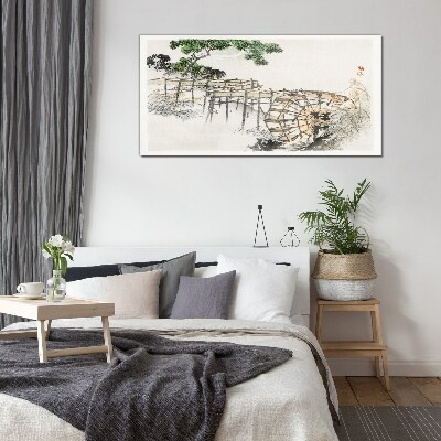 Schilderij op glas Vrede bij de watermolen