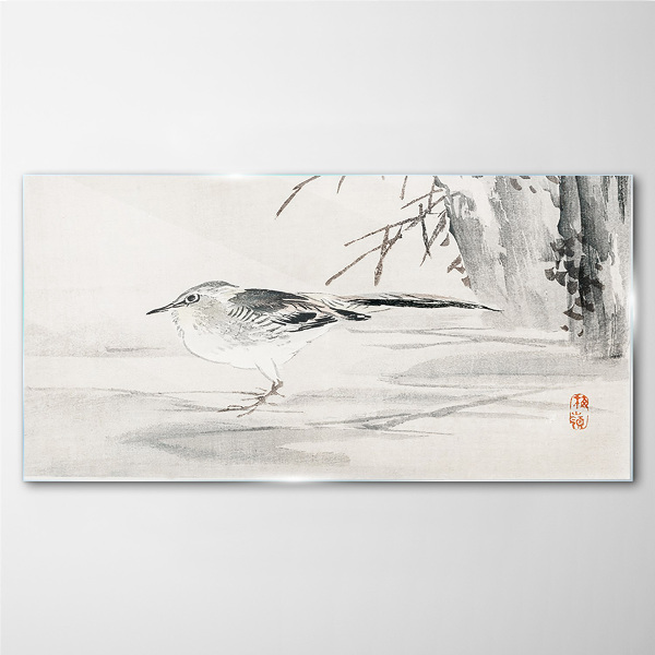 Schilderij op glas Gevleugelde vrede over het water