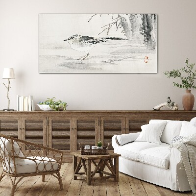 Schilderij op glas Gevleugelde vrede over het water