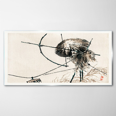 Foto op glas Kwallen in abstracte lijnen