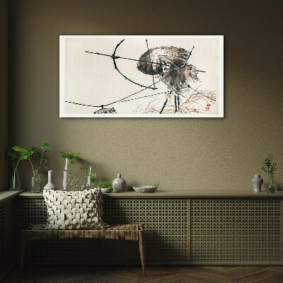 Foto op glas Kwallen in abstracte lijnen