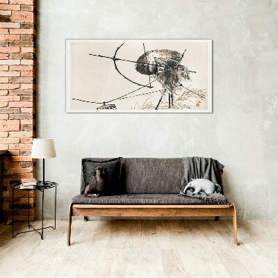 Foto op glas Kwallen in abstracte lijnen