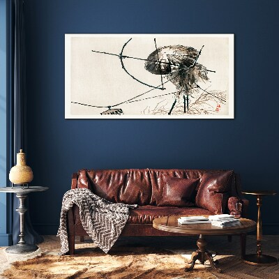 Foto op glas Kwallen in abstracte lijnen