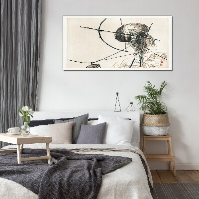 Foto op glas Kwallen in abstracte lijnen